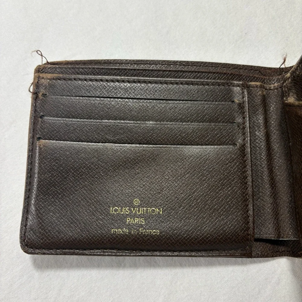 Authentic Louis‎ Vuitton Damier Ebene Canvas Bifold Wallet